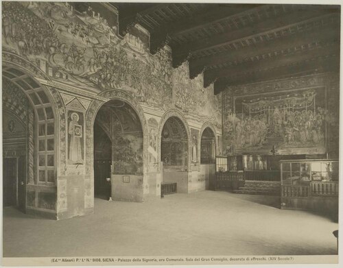 SIENA - Palazzo della Signoria, ora Comunale. Sala del Gran Consiglio, decorata di affreschi. (XIV Secolo?)