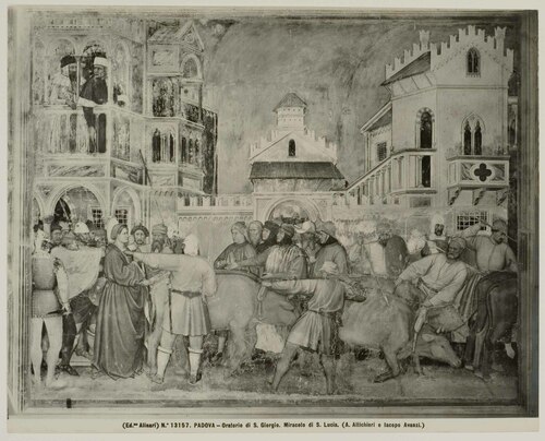 PADOVA - Oratorio di S. Giorgio. Miracolo di S. Lucia. (A. Altichieri e Iacopo Avanzi.)