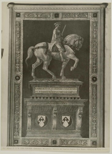 FIRENZE - Cattedrale. Monumento equestre del Capitano Inglese Giov. Acuto. (Affresco di Paolo Uccello.)