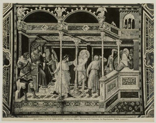 ASSISI - Umbria. Chiesa inferiore di S. Francesco. La flagellazione. (Pietro Lorenzetti.)
