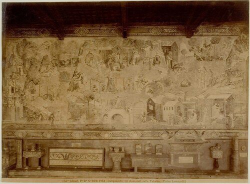 PISA - Camposanto. Gli Anacoreti nella Tebaide. (Pietro Lorenzetti.)
