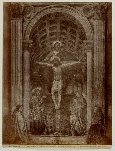 FIRENZE - Chiesa di S. M. Novella. La Trinit� con la Vergine, S. Giovanni e i Donatori. (Masaccio.)