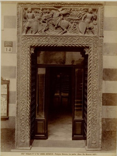 Genova - Palazzo Gnecco. La porta. (Giov. Da Bissone 1457.)