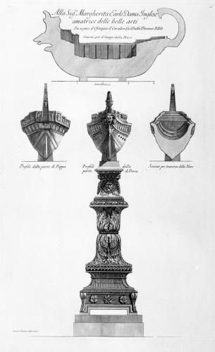 Profilo e sezione di una nave antica, Vasi